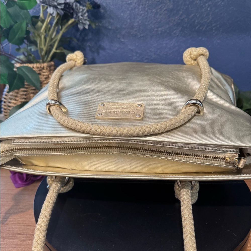 Kate Spade Metallic Gold Rope Handle Tote - Picture 4 of 6